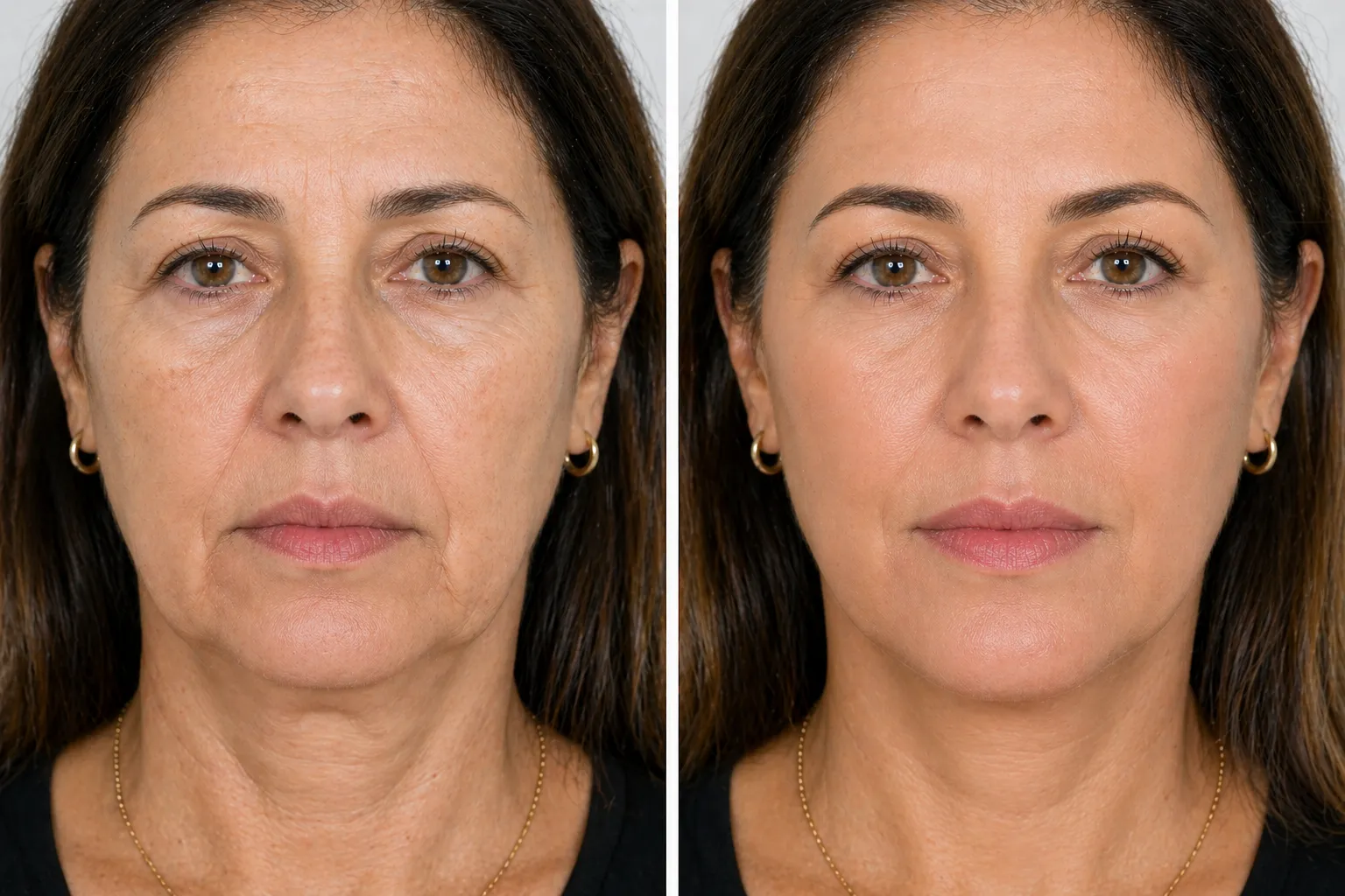 Bioestimulador — comparação antes e depois da firmeza